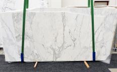 Fourniture dalles polies 0.8 cm en marbre naturel CALACATTA 14271. Détail image photos 