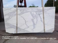Fourniture dalles polies 0.8 cm en marbre naturel CALACATTA 2257. Détail image photos 